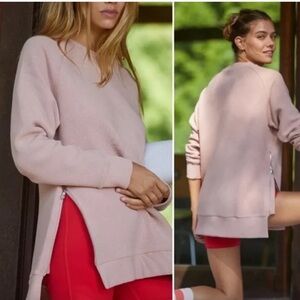 Varley Manning Light Pink Side Zip Sweatshirt Size XS